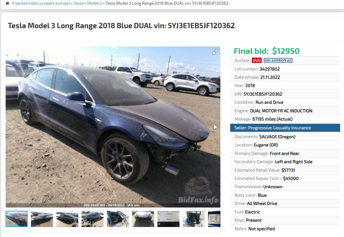 BidFax record listing VIN Photos Mileage Delete 24h/7 12-24h Permament